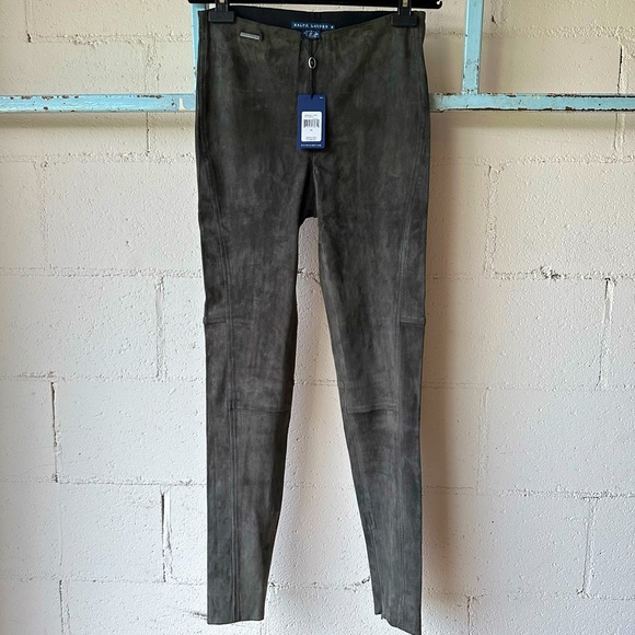 NWT! ($1,298) Polo Ralph Lauren Suede Skinny Stretch Pants - Picture 1 of 16